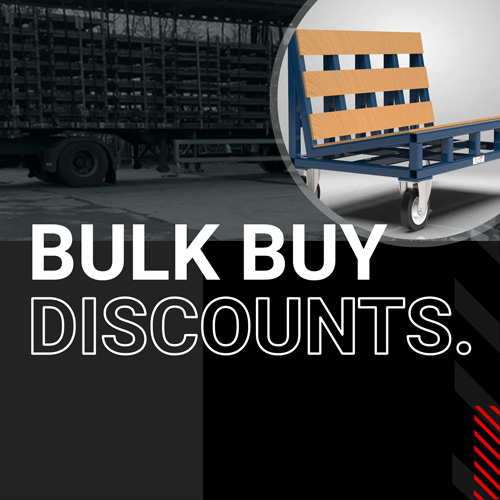 Bulk buy discounts on stillages and trolleys